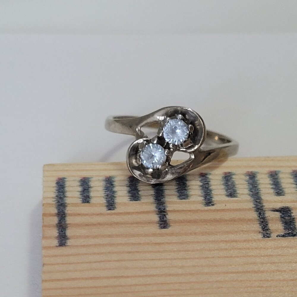 1960s Blue Topaz Ring 10k Vintage White Gold Dason December Birthstone - Picture 14 of 15